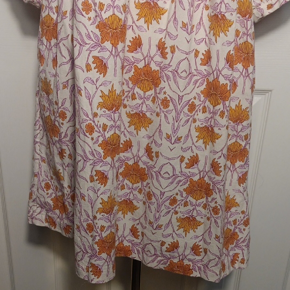 Universal Thread Babydoll Pink and Orange Floral Knee Length Dress - Picture 5 of 14